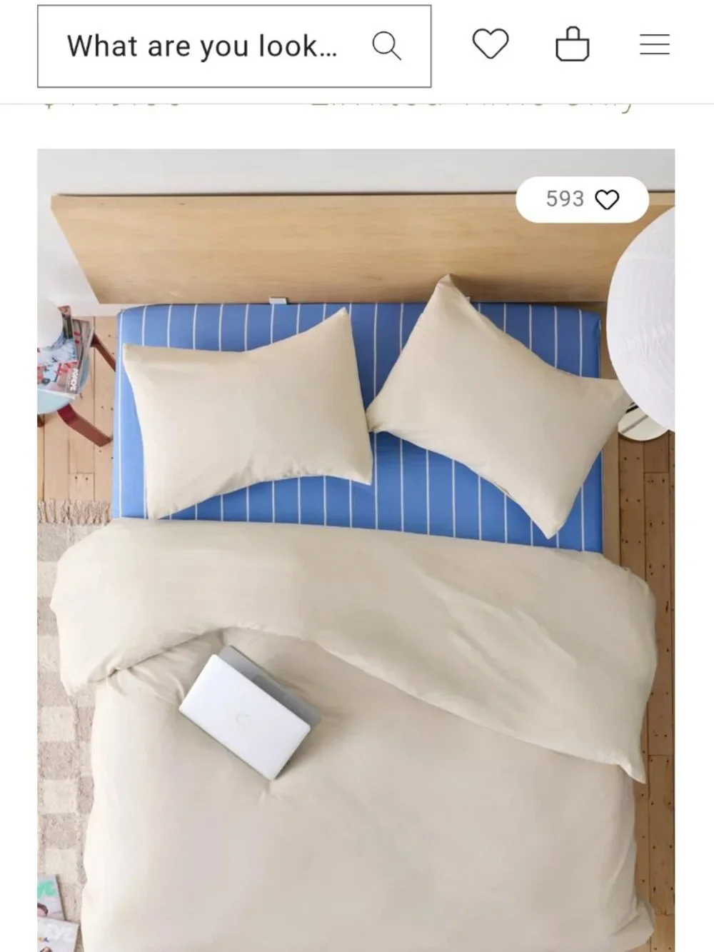 Urban outfitters home linen blend queen duvet set